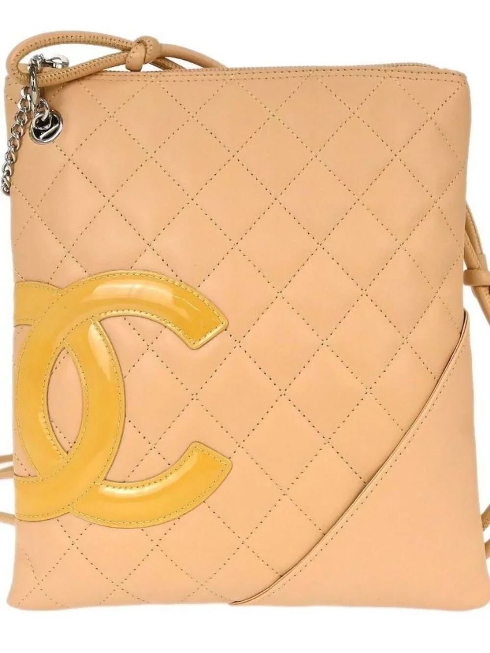 Chanel Beige Calfskin Cambon Ligne Shoulder Bag 197261